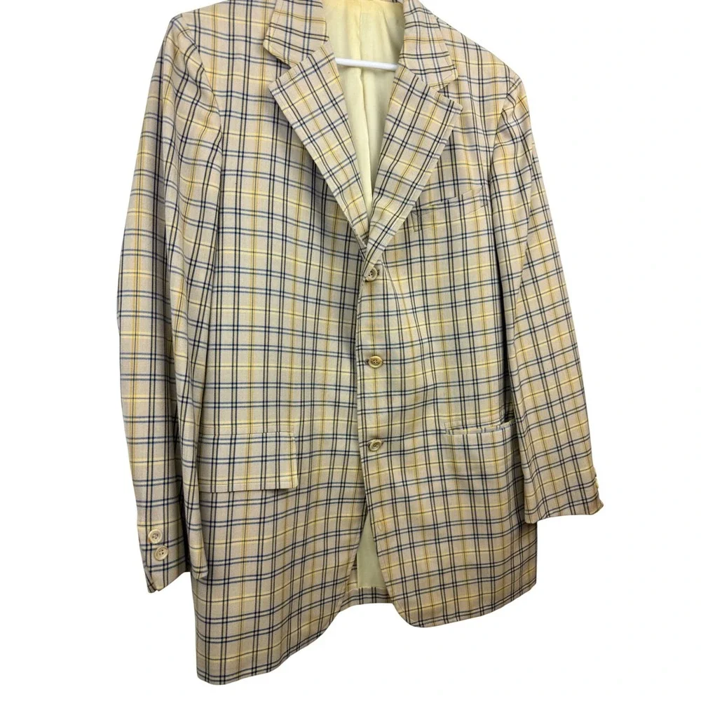 Vintage Corbin Gentlemen's Clothing Plaid Blazer Check Sport Coat Mens - Picture 2 of 12